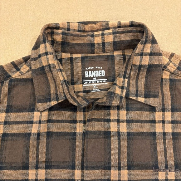 Banded Men’s Everglades Flannel Button Down Shirt Timber Brown Plaid Size XL - Picture 6 of 12